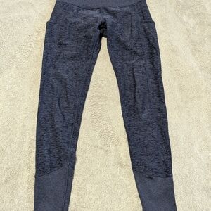 Kirkland Signature Women's Stretch Leggings, Blue Heather with Pockets, Small